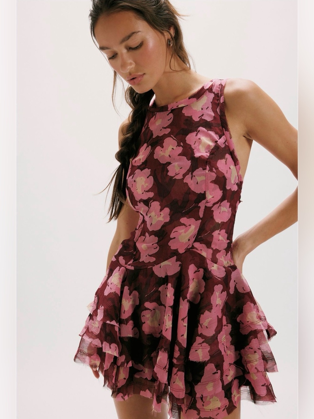 Free People Raven Printed Mini Dress XS New with tags!